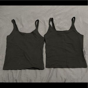 Two black crop tank tops